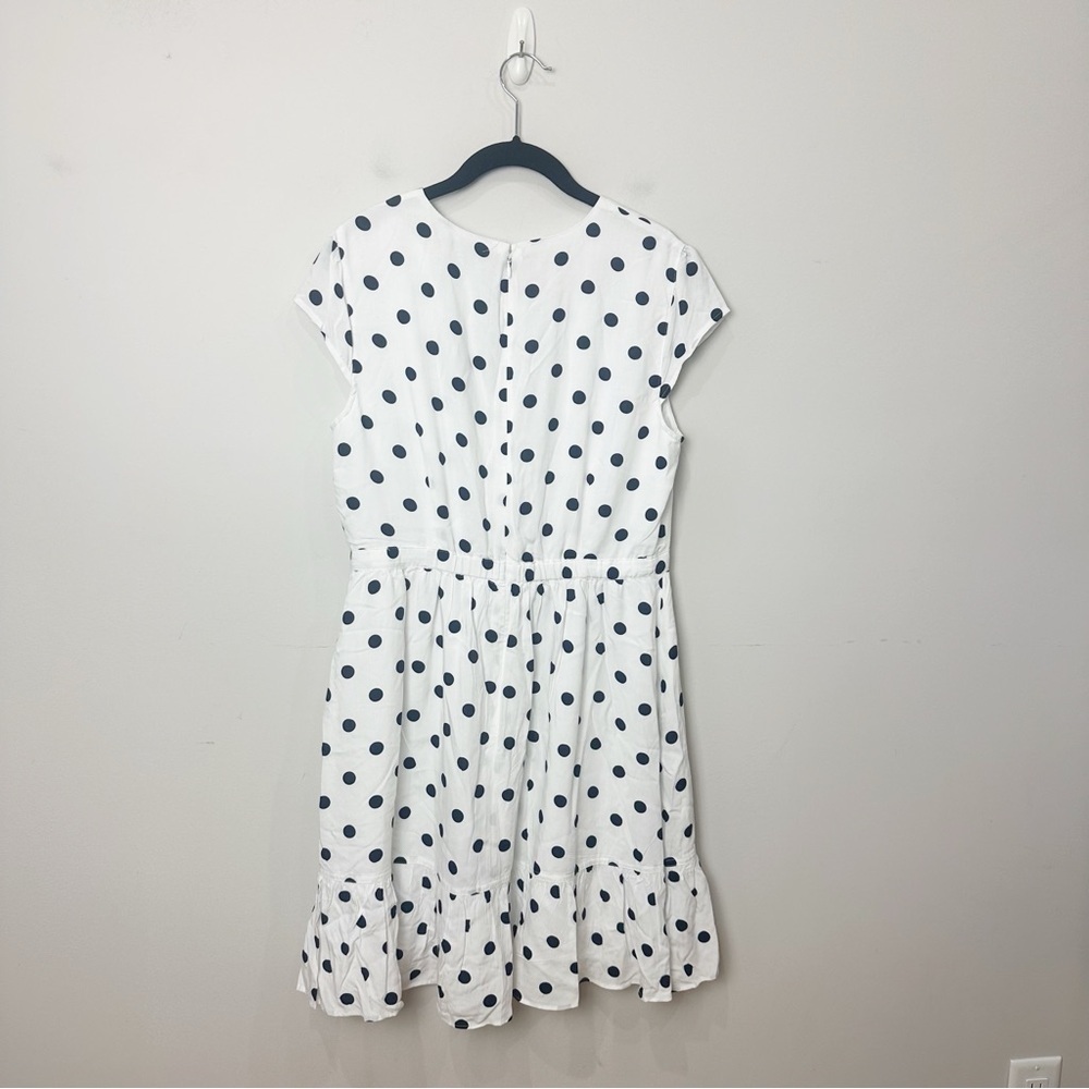 Jcrew polka dot faux wrap dress white black - Picture 5 of 10
